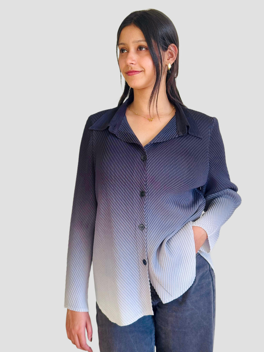 Rocío Gradient Shirt- Black