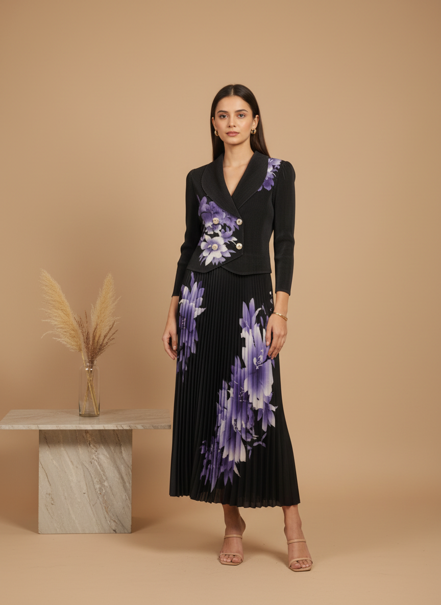 Siana Floral Pleated Dress