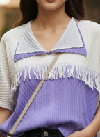Contrast Textured Top