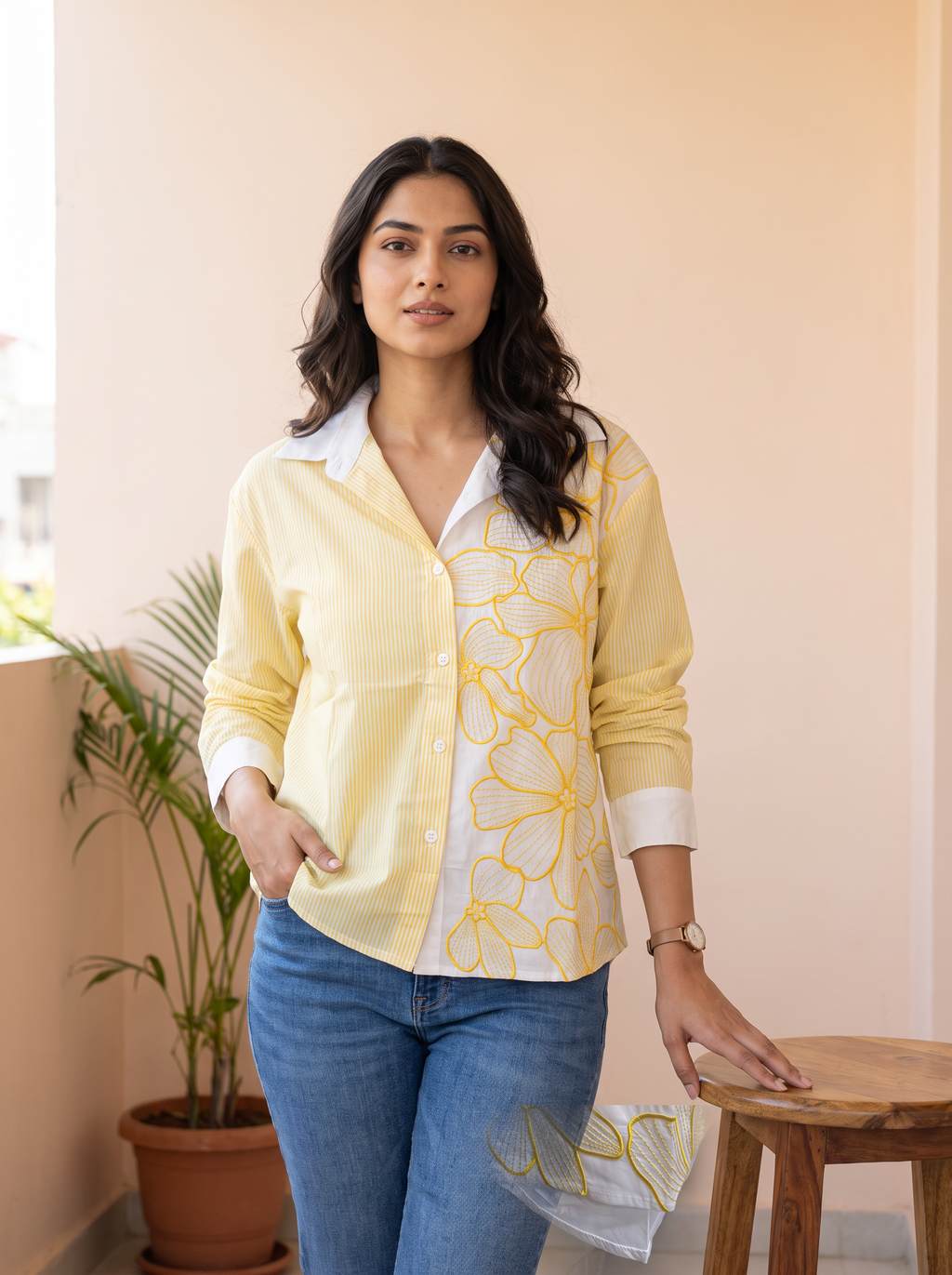 Floral Embroidered Shirt