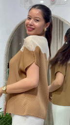 Aurora Pearl Pleat Blouse