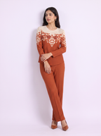 Contrast Petal Pleated Set