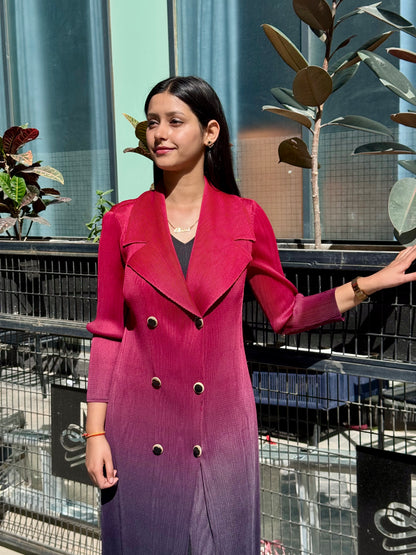 Jade Shaded Blazer Dress- Red
