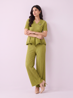 Peplum Pleated Set