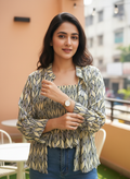 Geometric Prism Smocked Top