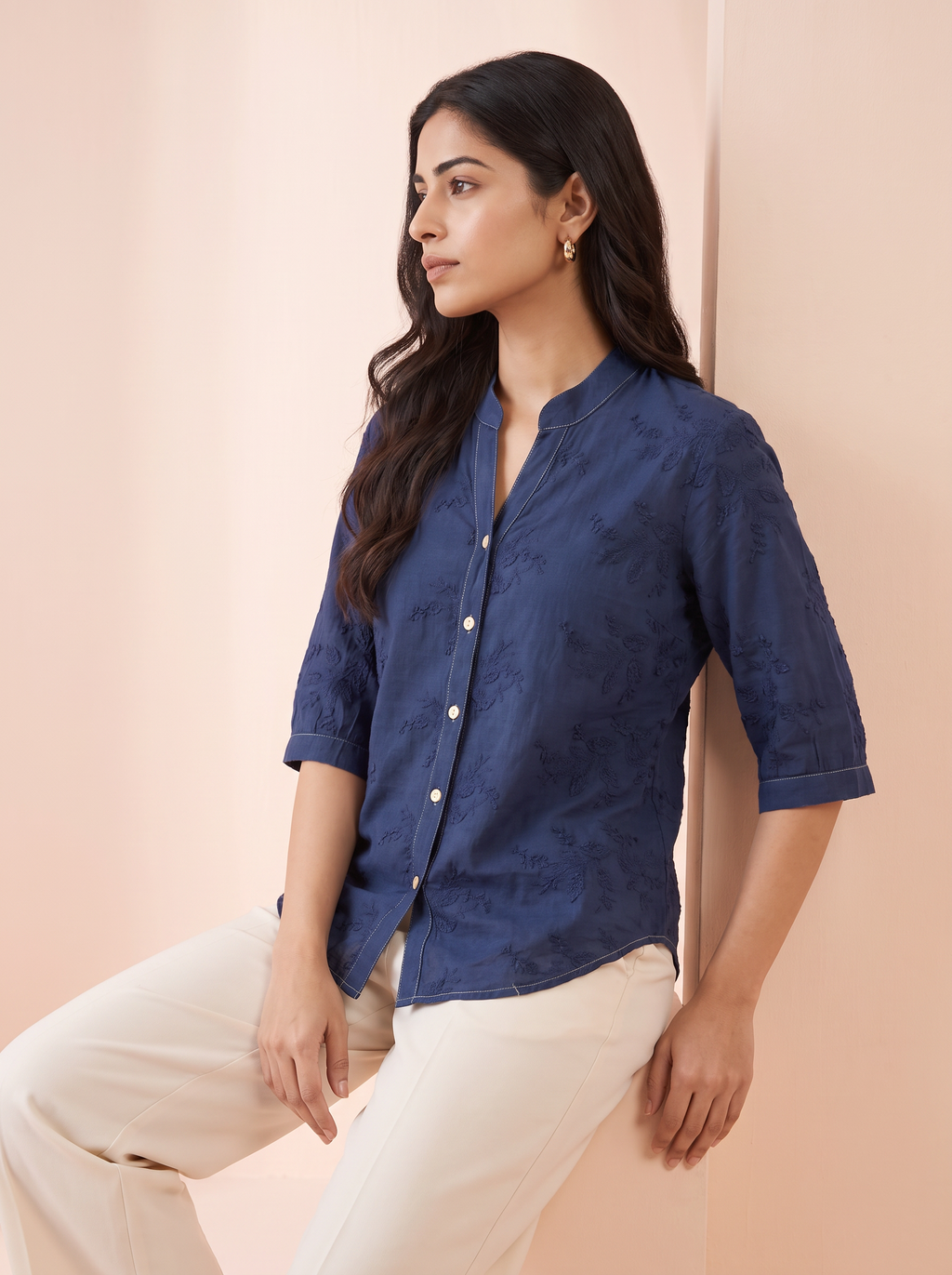 Fuschia Embroidered Shirt