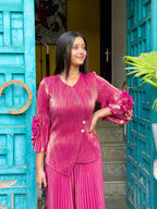 Irene Metallic Co-ord Set- Pink