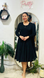 Midnight Grace Pleated Dress