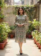Sage Meadow High-Neck Midi