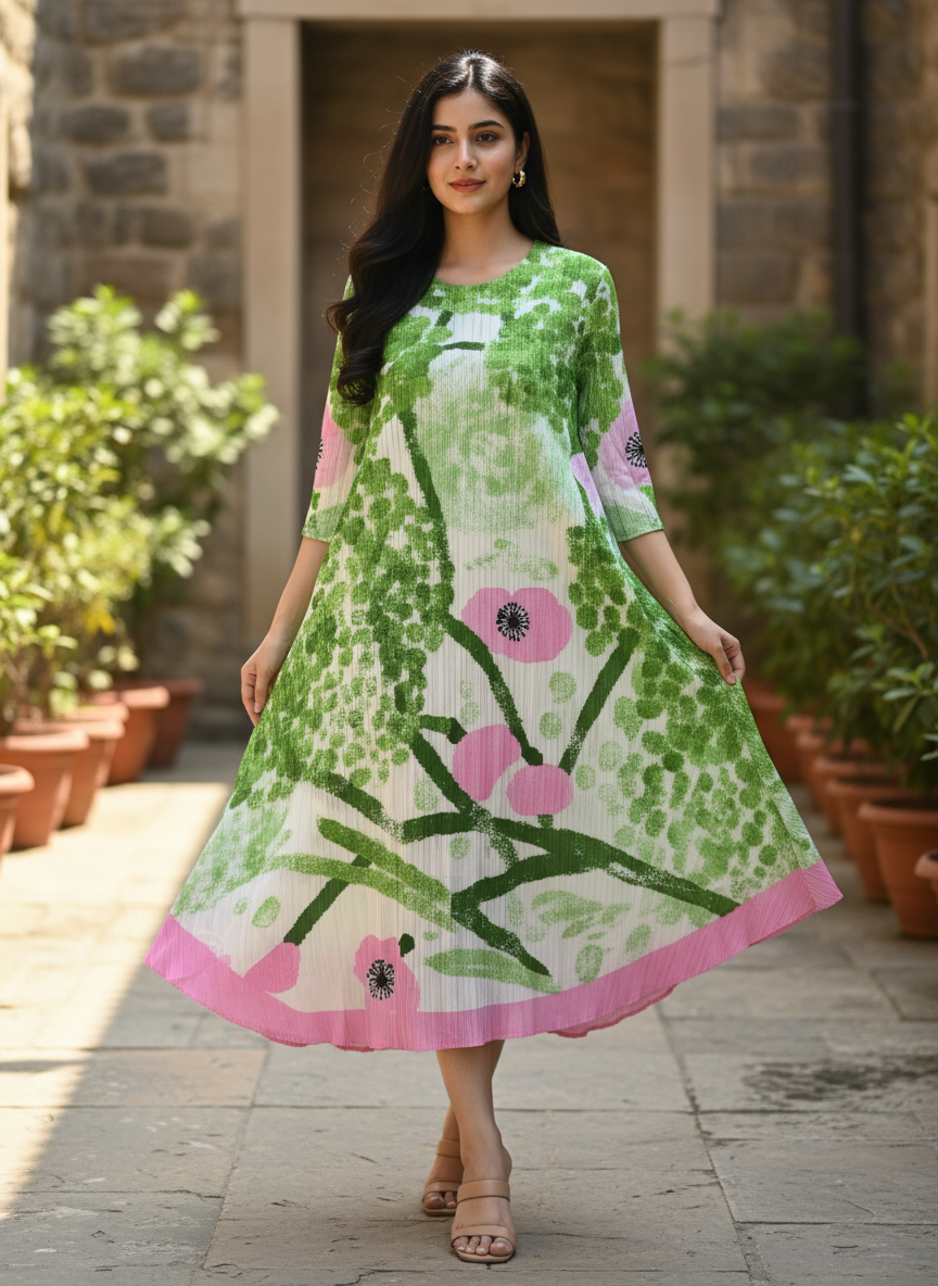 Floral Pleated Dress