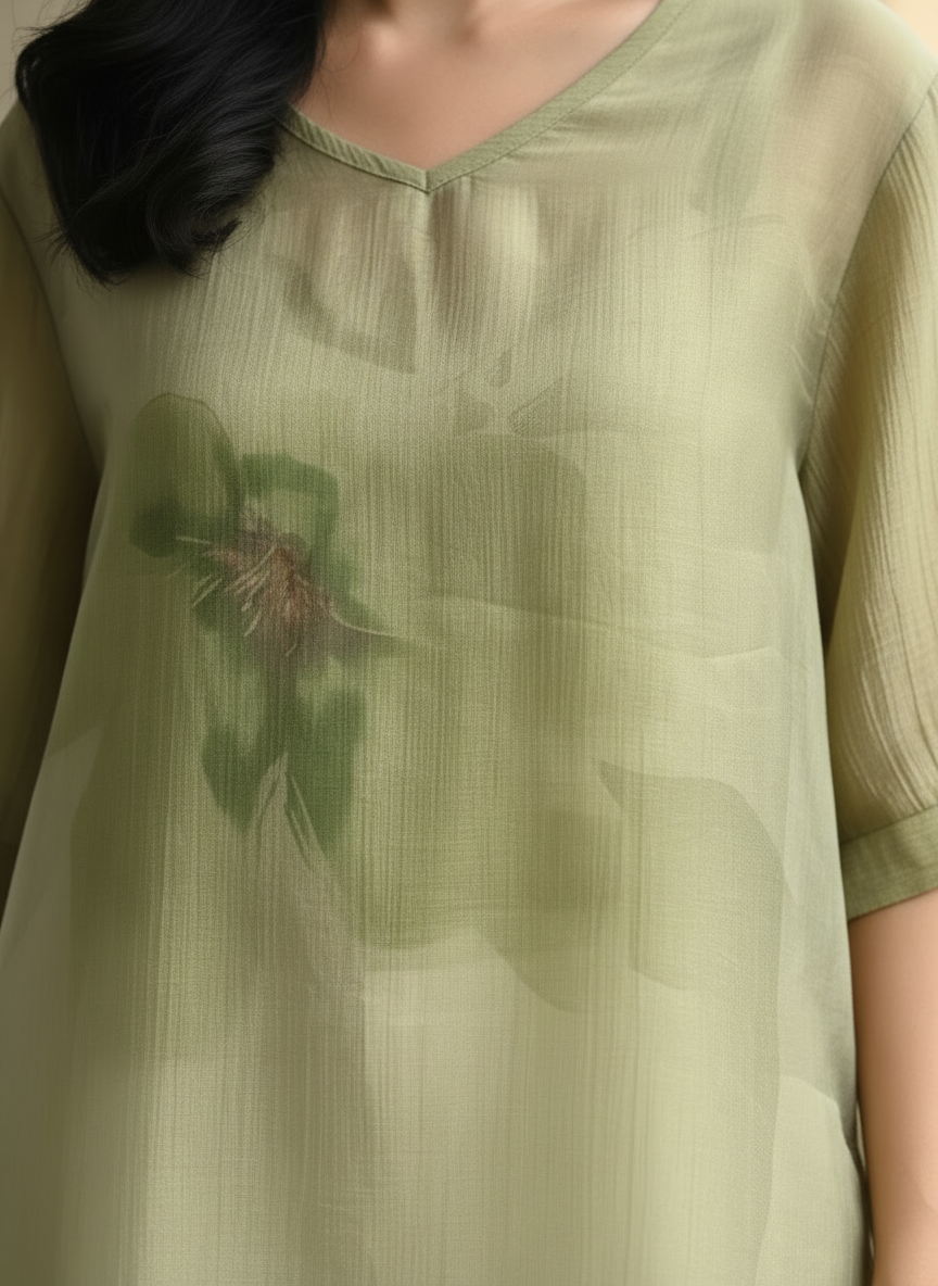 The Serene Sage Chanderi Tunic