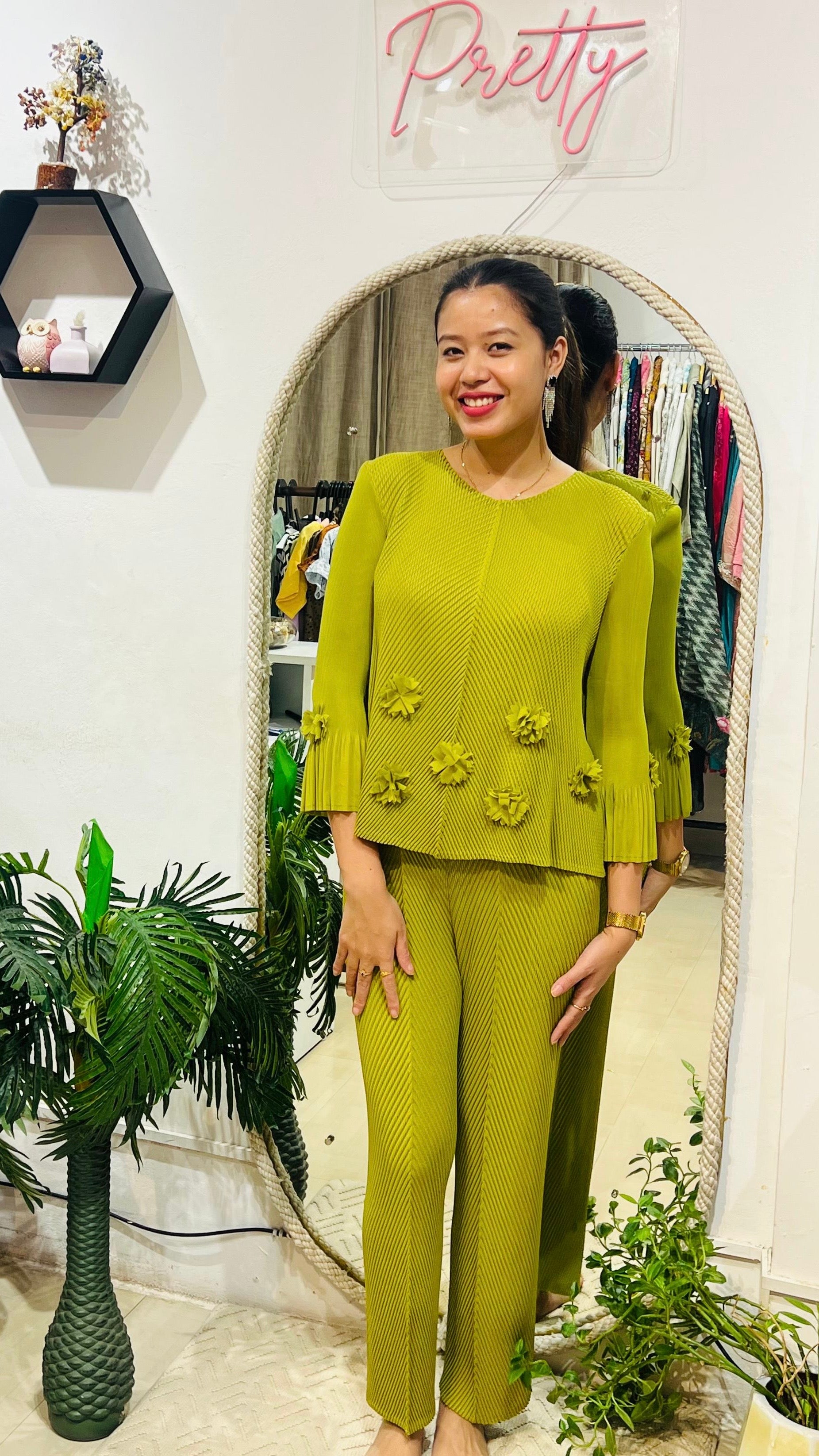 Flora Pleat Flared Co-ord Set