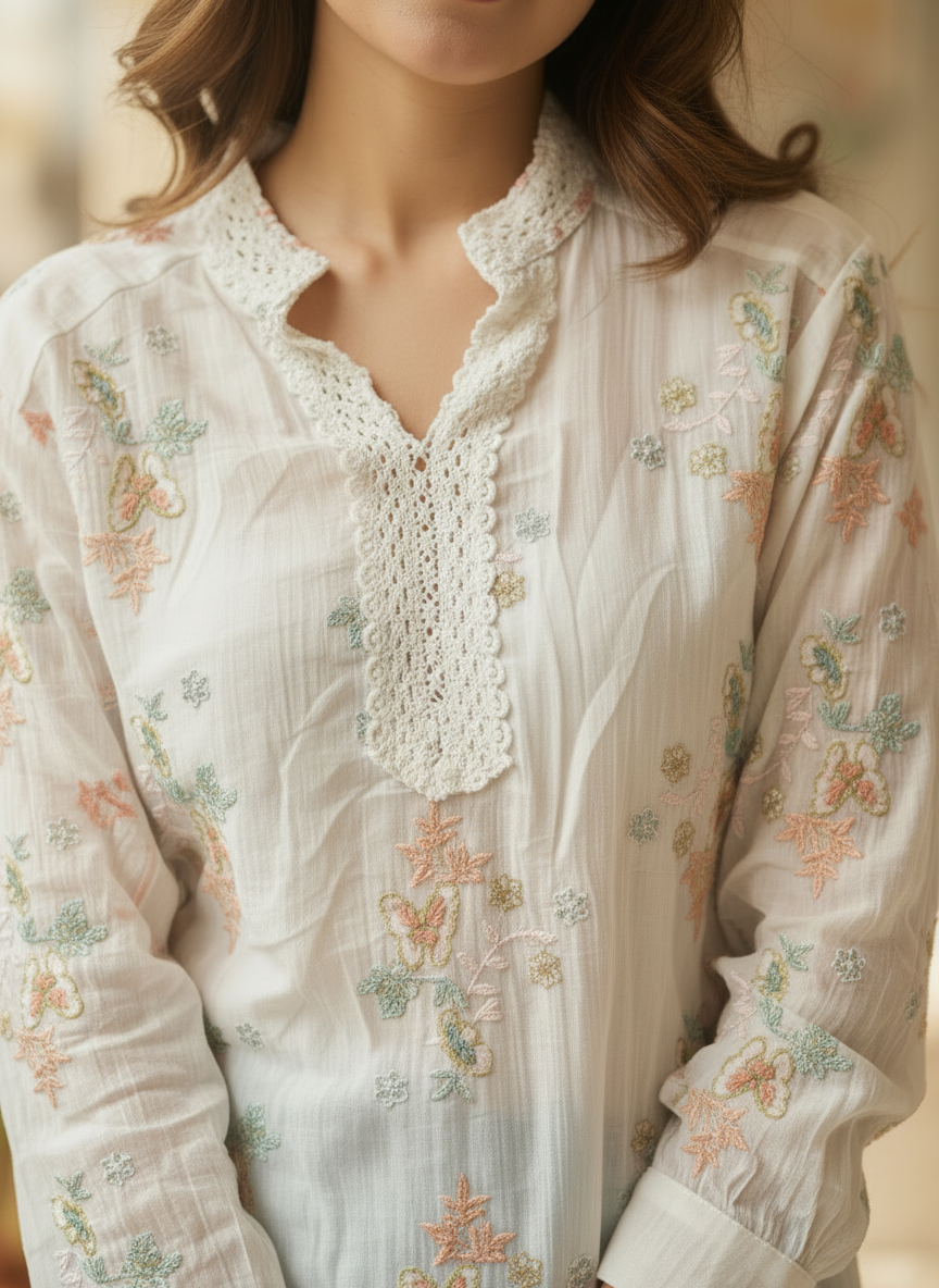 Floral Embroidered Tunic