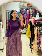 The Midnight Iris Pleated Midi