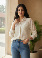 Floral Embroidered shirt
