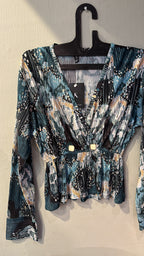 PLEATED WRAP TOP