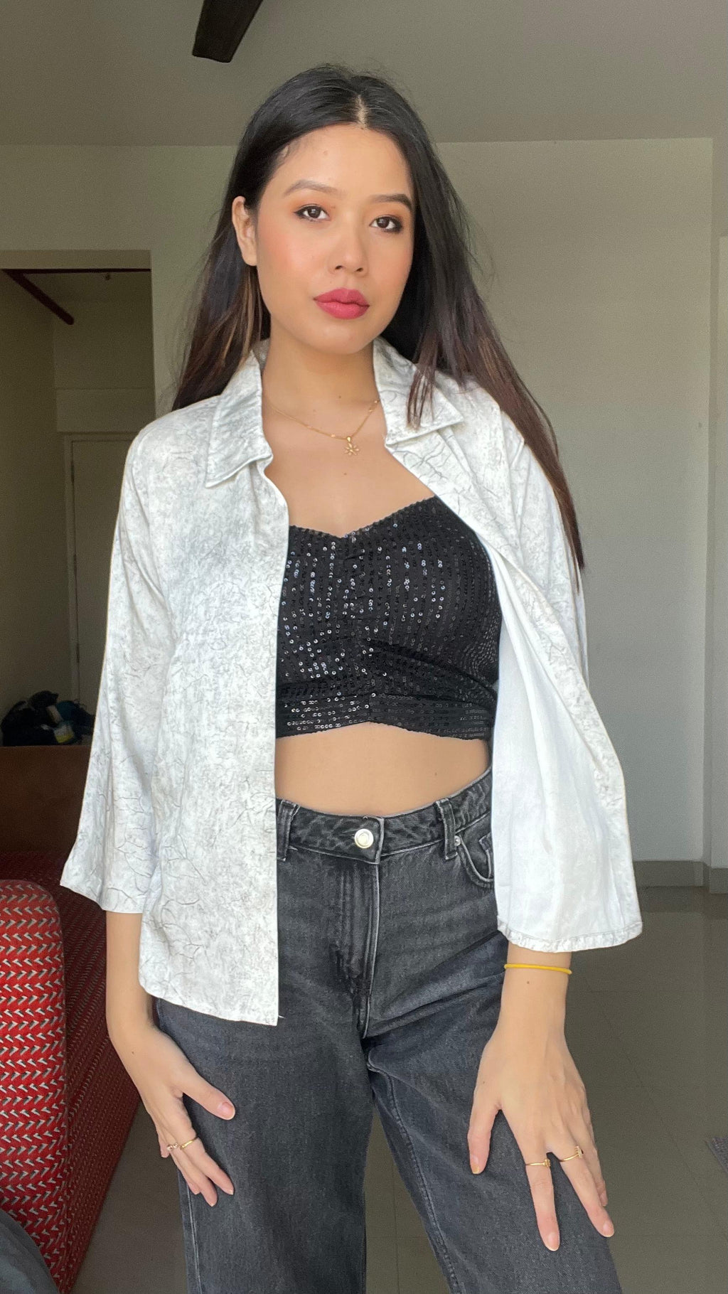 Urban Marble Textured Overshirt – Lightweight Relaxed Fit