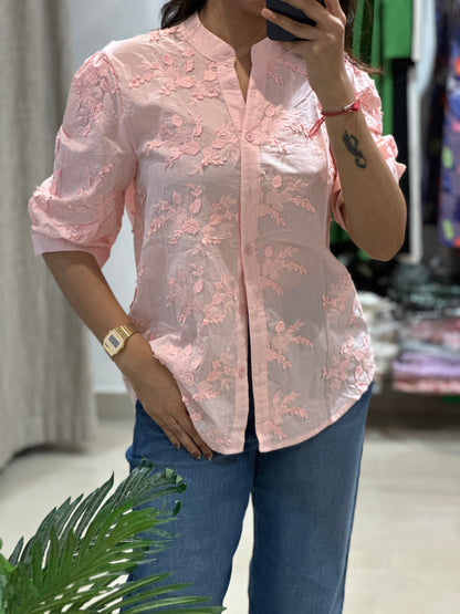 Mulmul shirt- Pink