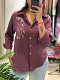 Wine Linen Shirt