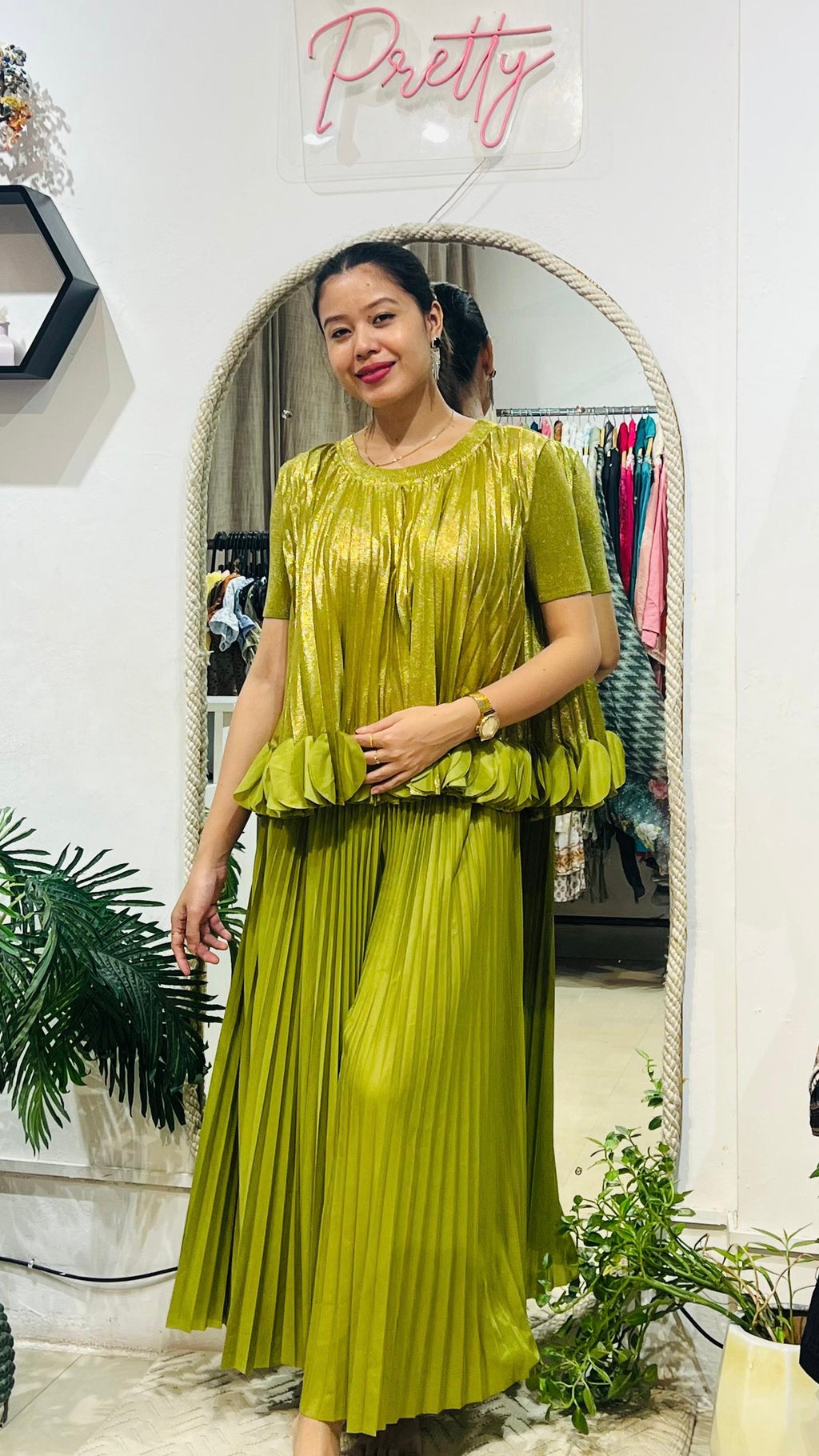 The Signature Lustre Pleated Co-ord Set