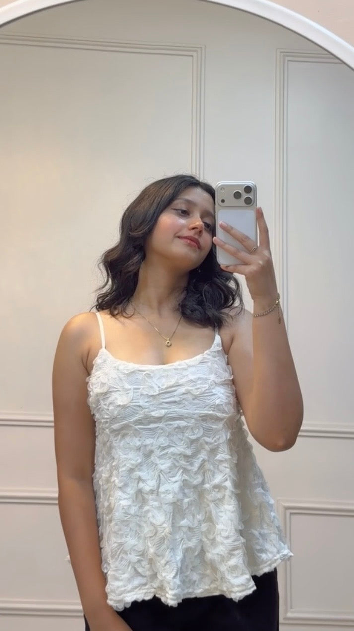 White peplum top
