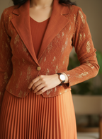 NOIRÉ Luxe Pleated Dress- Rust