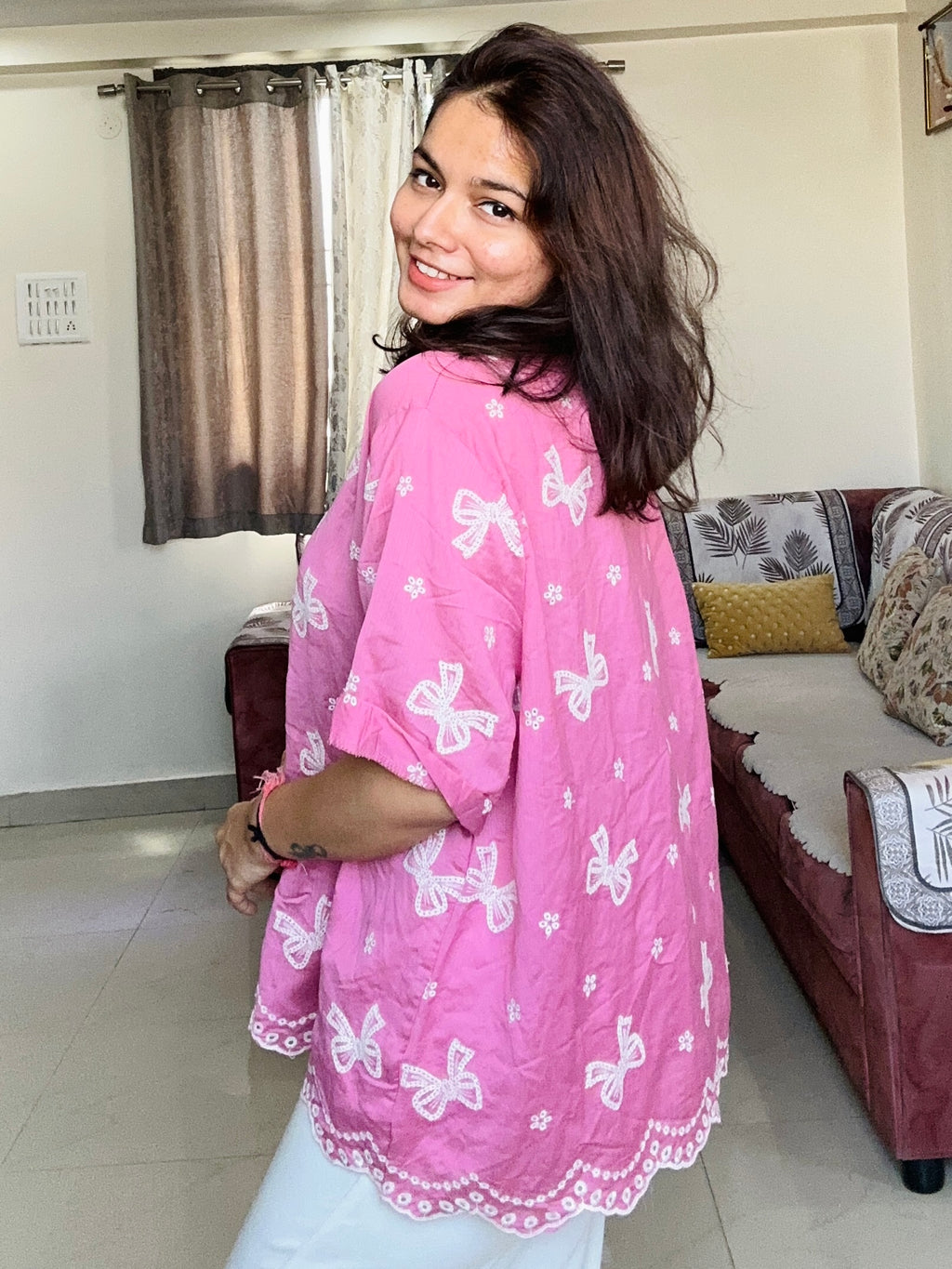 Sakura Bow Cotton Top