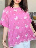 Sakura Bow Cotton Top