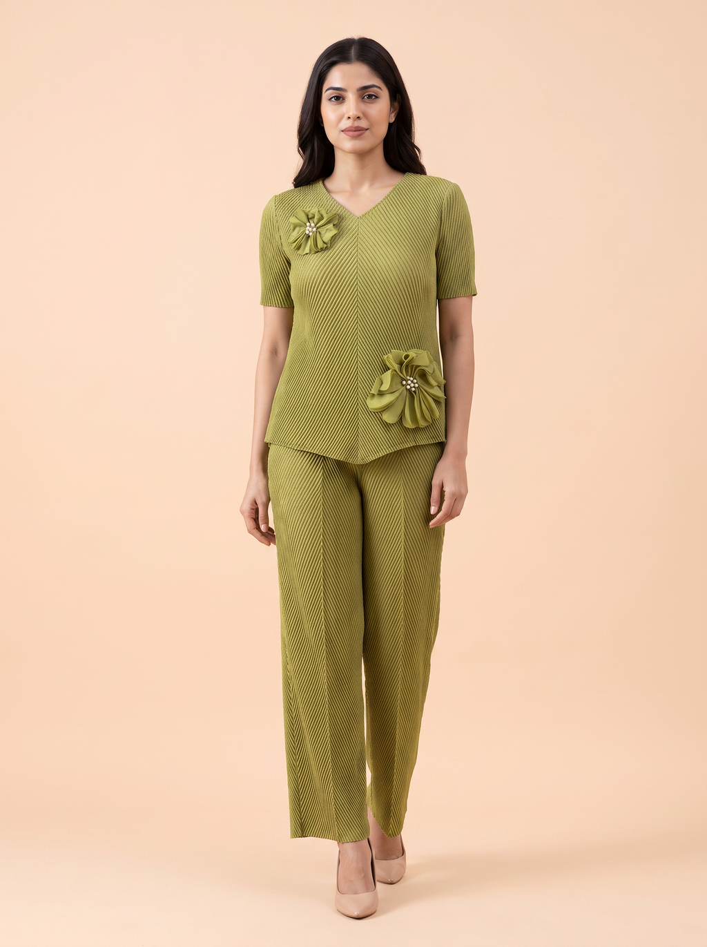 Floral Pleated set