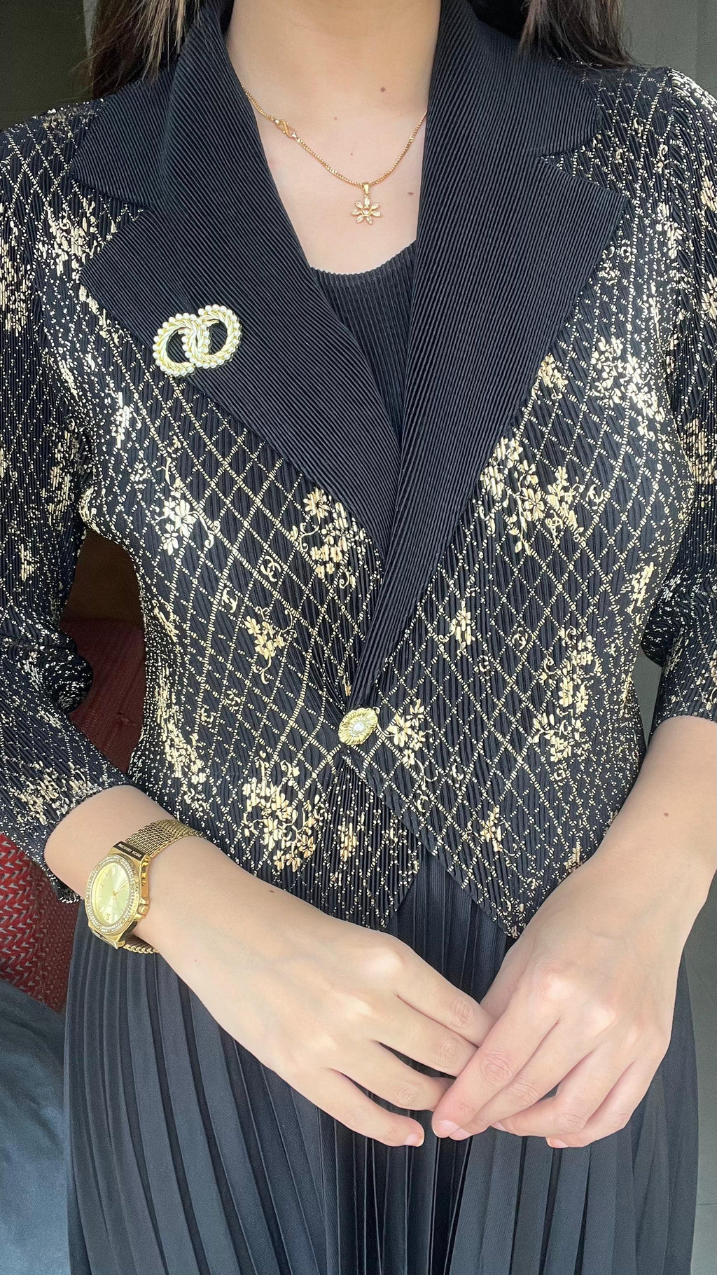 NOIRÉ Luxe Pleated Dress