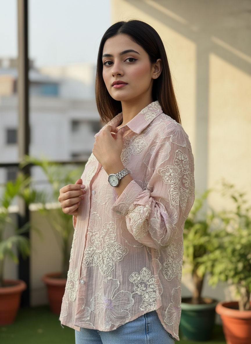 Floral Embroidered shirt