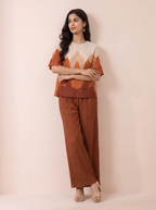 Rust Pleated Set