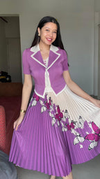 VIOLETTE Butterfly Pleated Dress