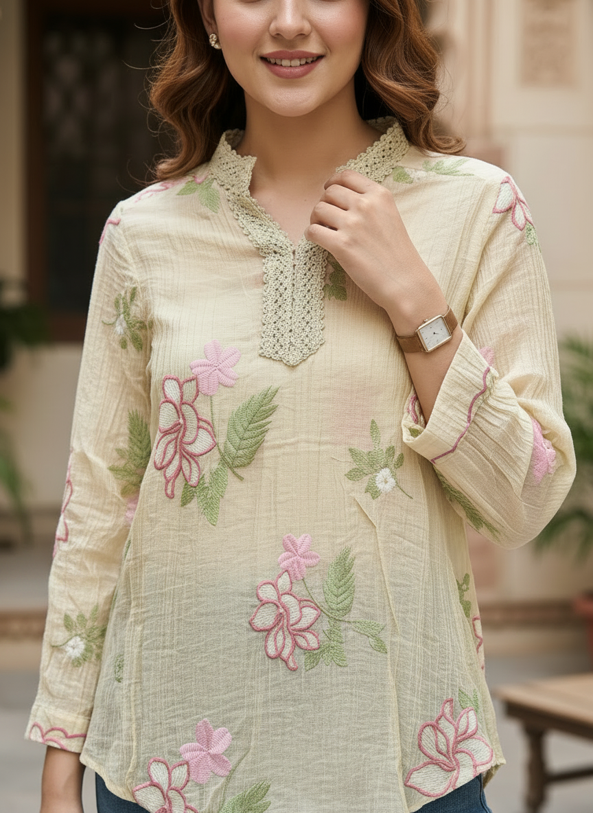 Floral Embroidered Tunic