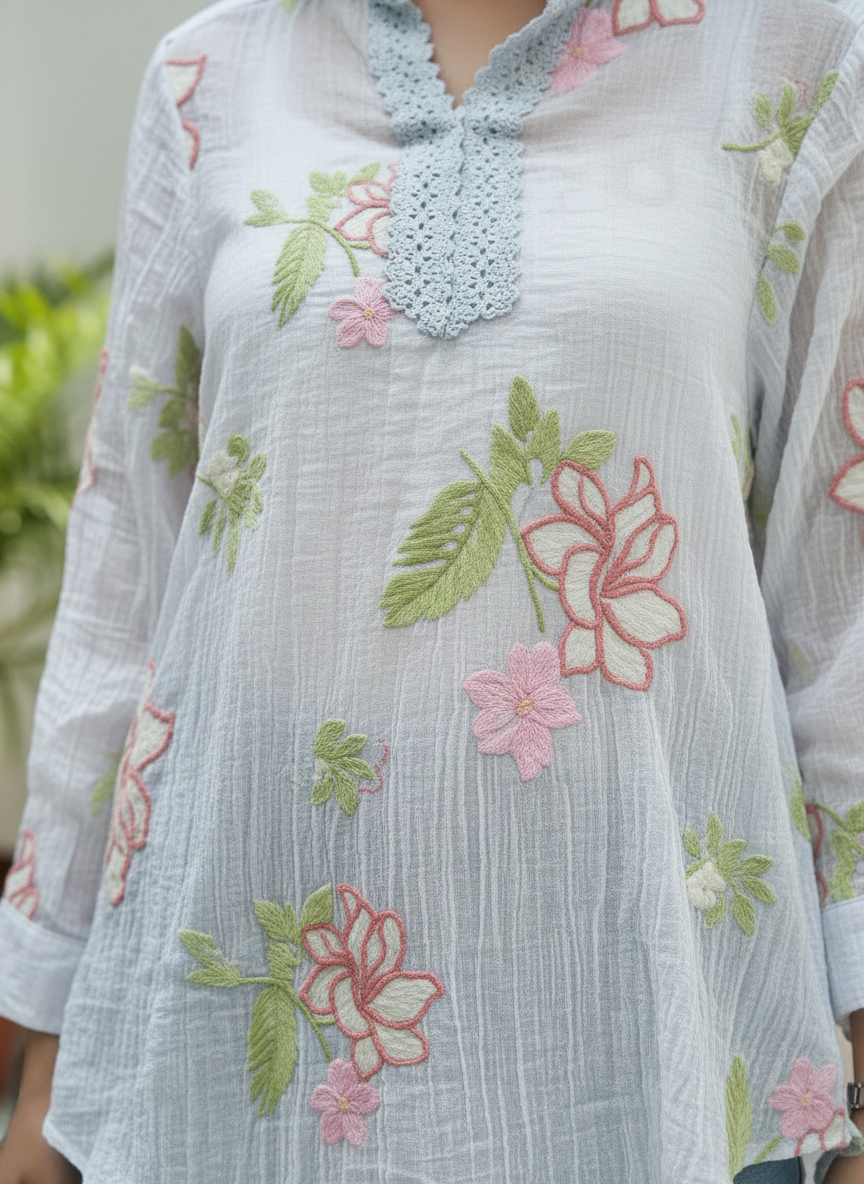 Floral Embroidered Tunic