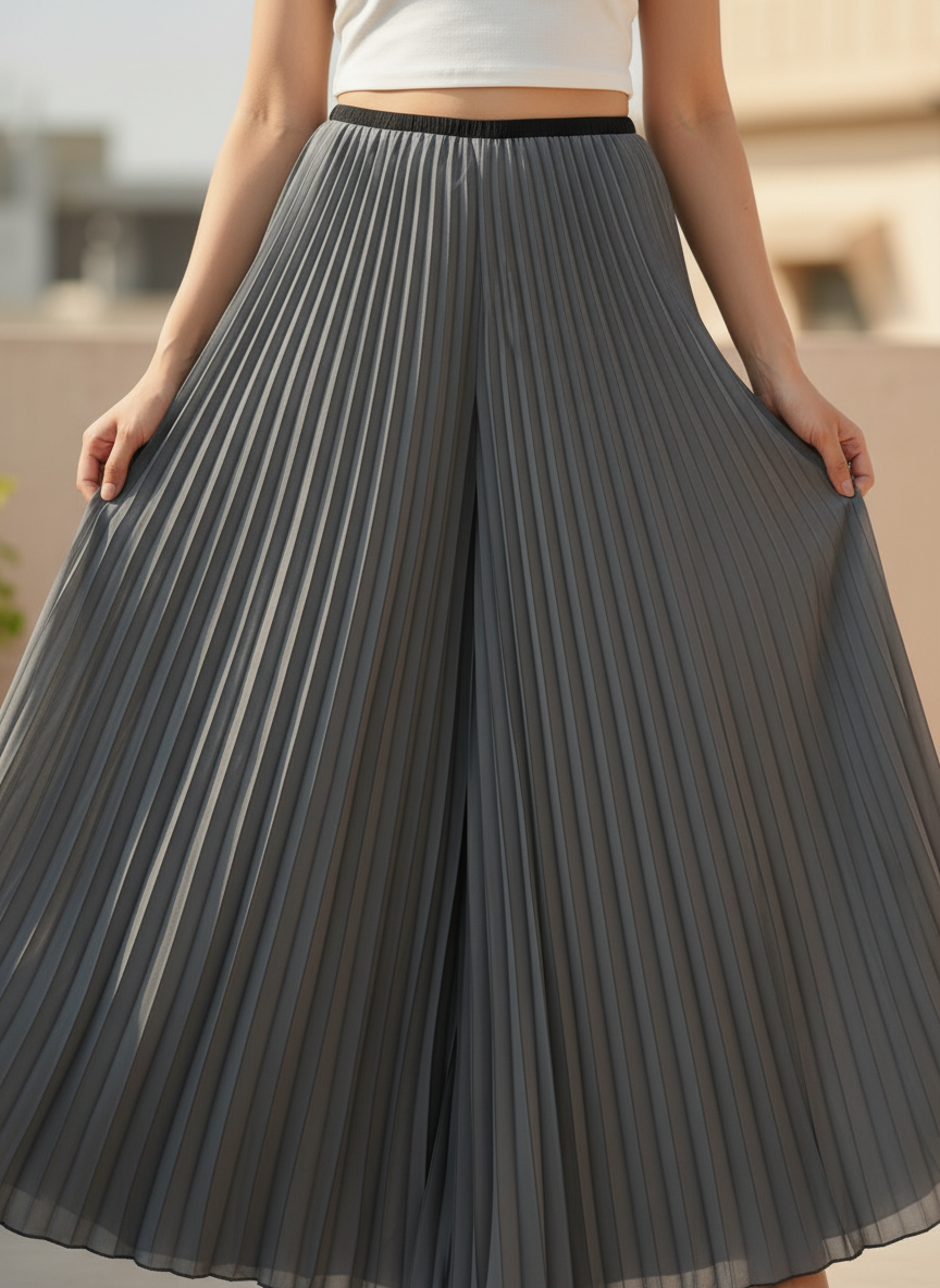 The Signature High-Rise Pleated Palazzo Trousers