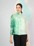 Celia Printed Shirt- Green