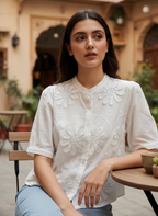 The Ivory Bloom Corded Blouse