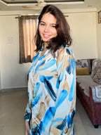 Ocean Brushstroke Satin Shirt