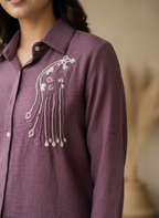 Wine Linen Shirt