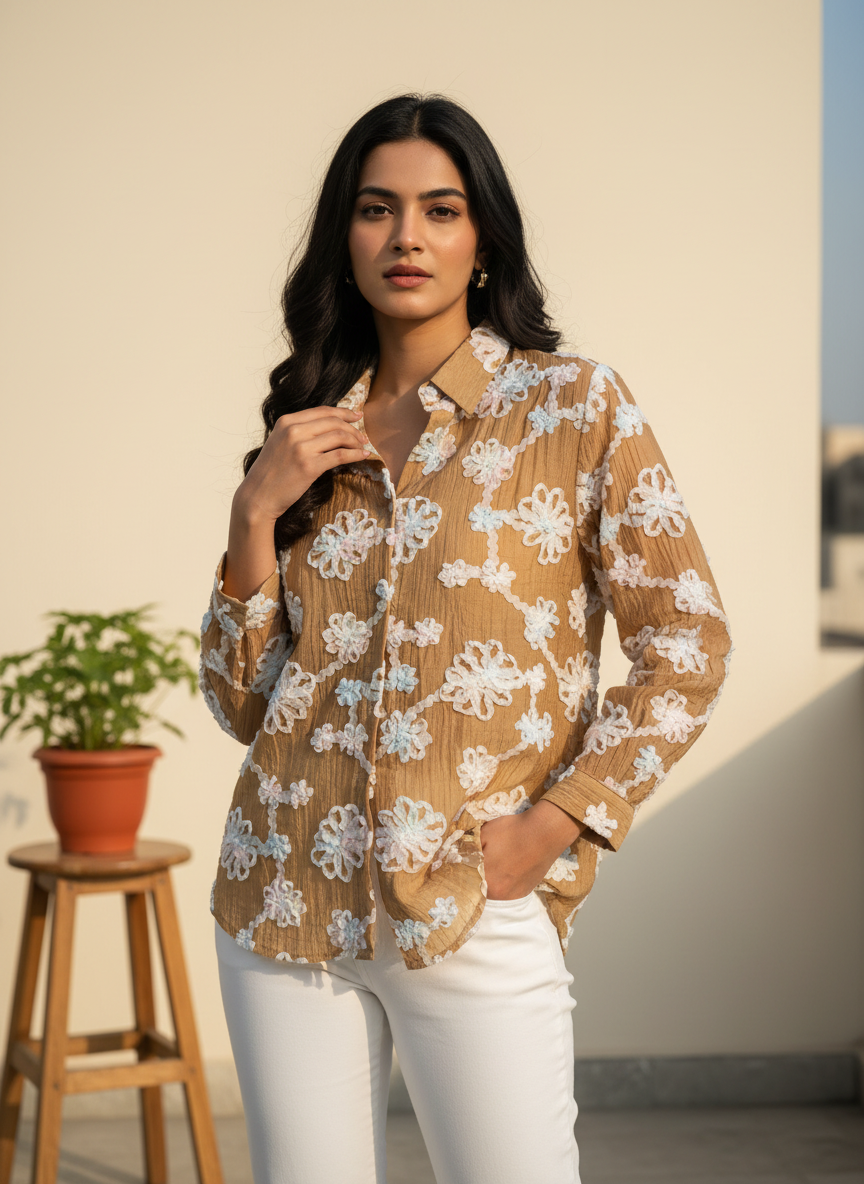 Toasted Honey Floral 3D Shirt