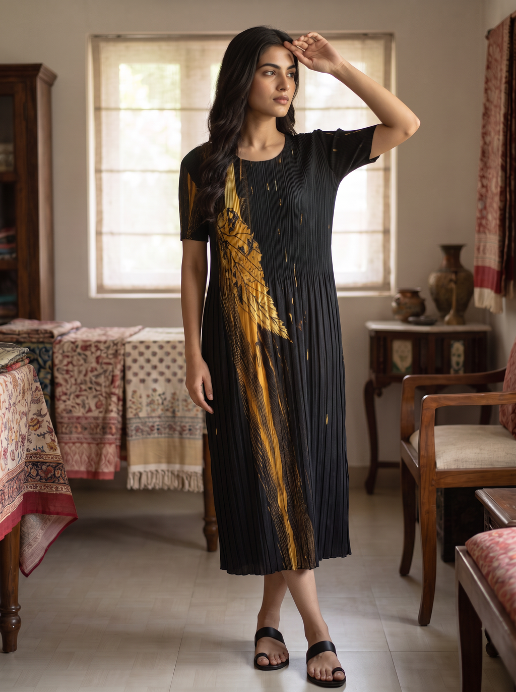 Aura Pleated Dress