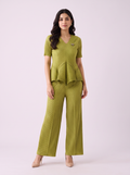 Peplum Pleated Set