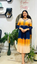 The Sunset Ombré Pleat Dress