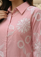 The Blush Embroidered Cotton Shirt