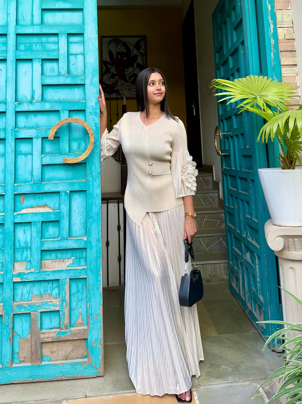 Irene Party Co-ord Set- white