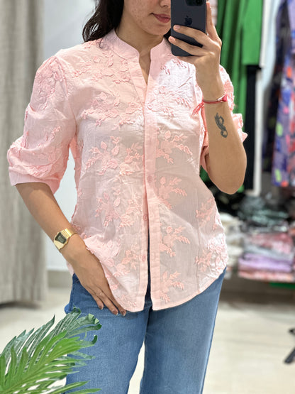 Mulmul shirt- Pink