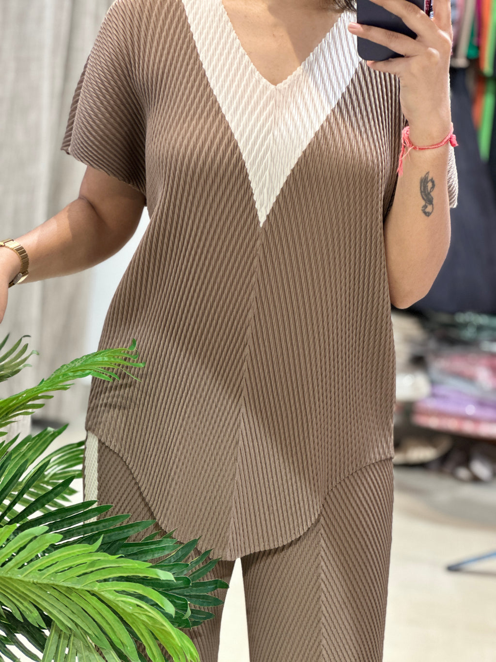 DUO Co-ord set- brown beige