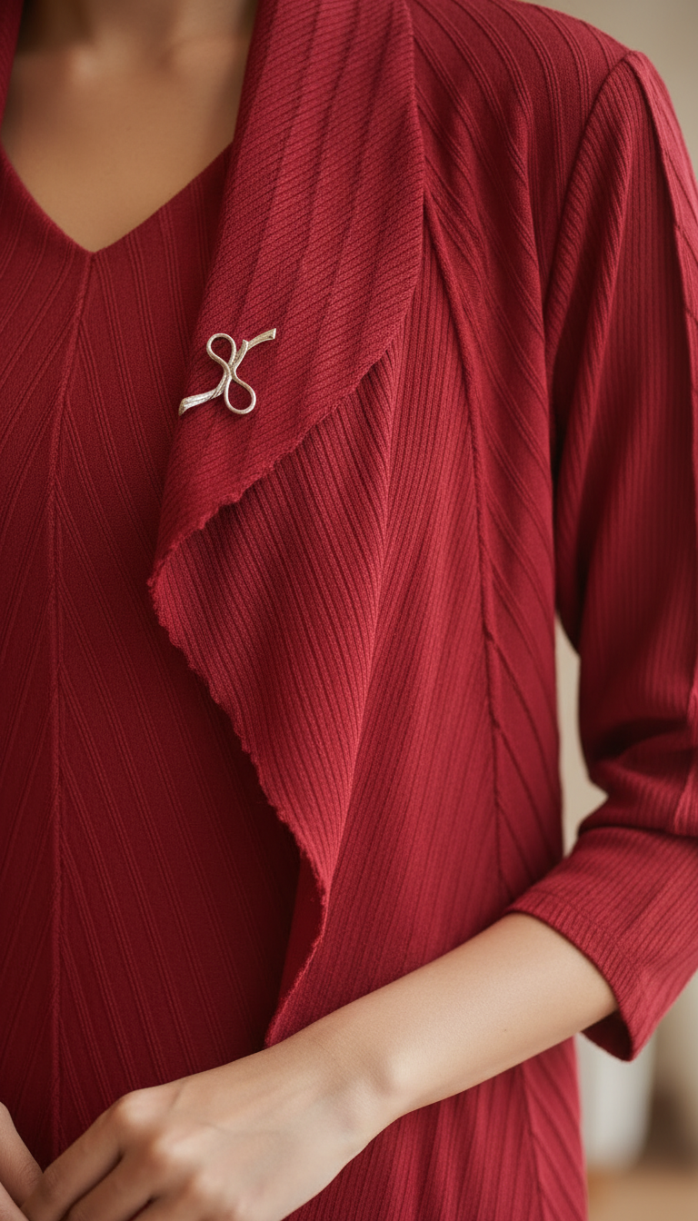 Classic Red Ripple Dress Set