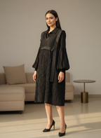 Noir Pleated Charm Dress